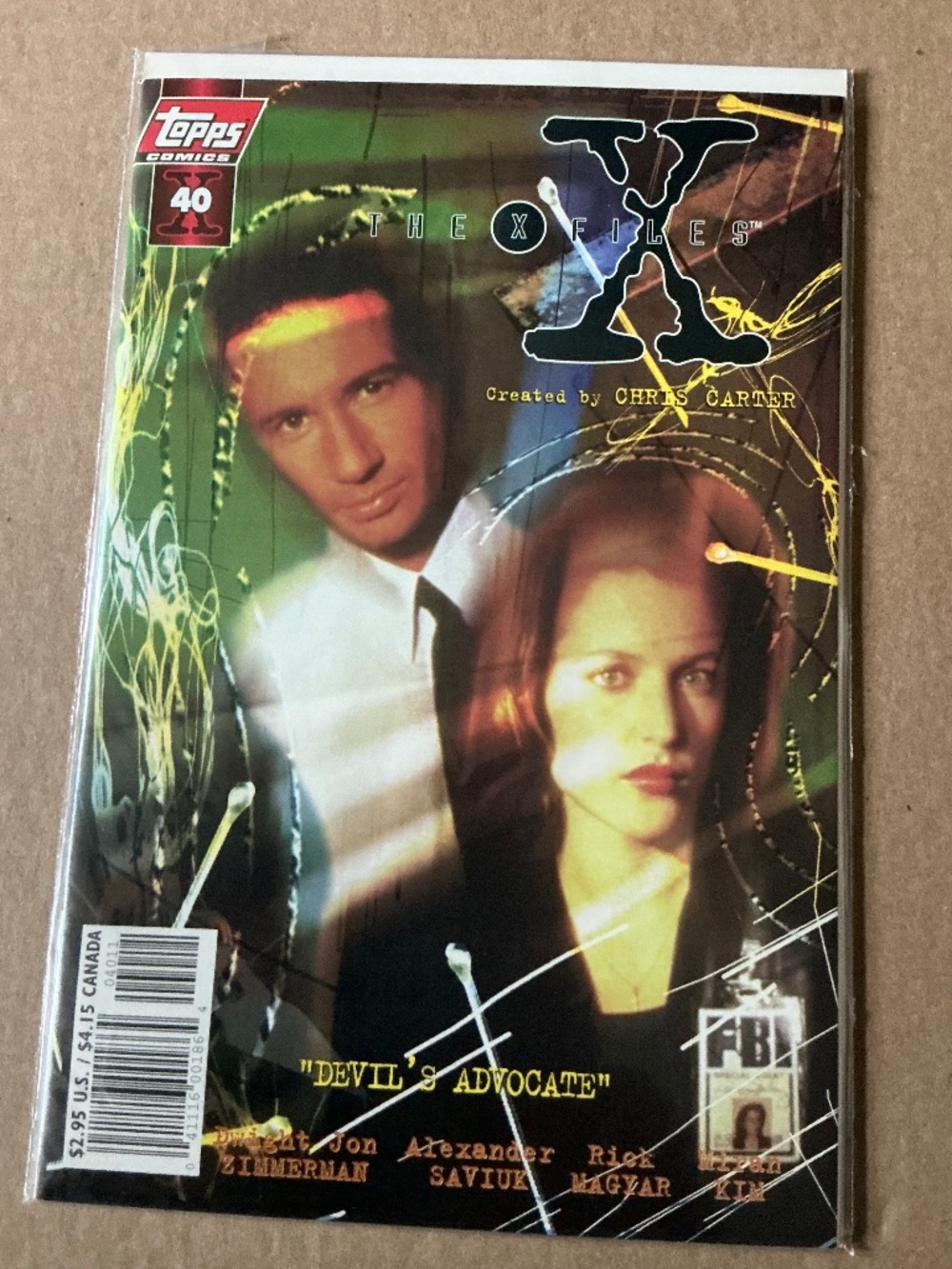 The X-Files Topps Comics Issue 40 Variant A Cover Devil’s Advocate
